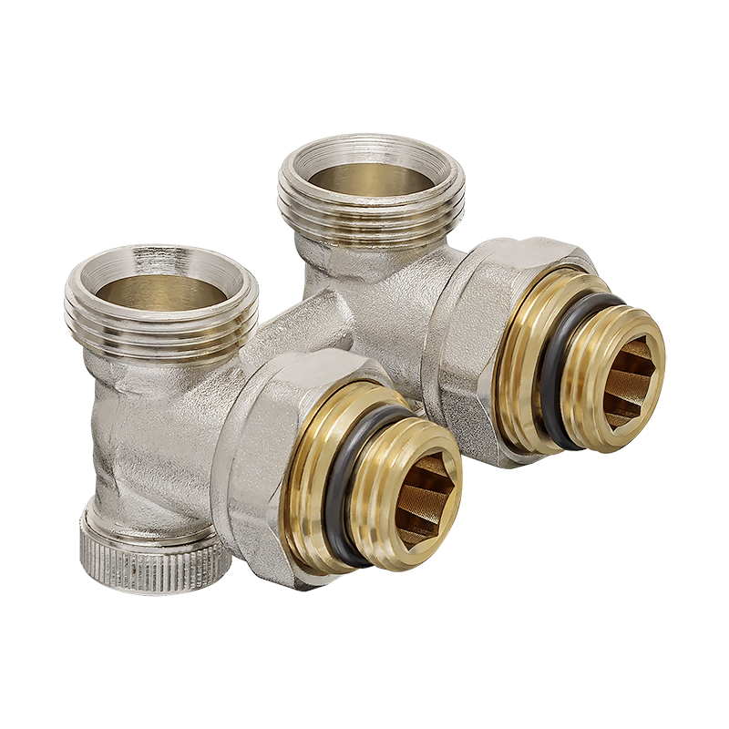 Набір кранів нижнього підключення Koer SET-21 1/2"x3/4" ЗЗ (KR3173) (прямий, з термоголовкою) 