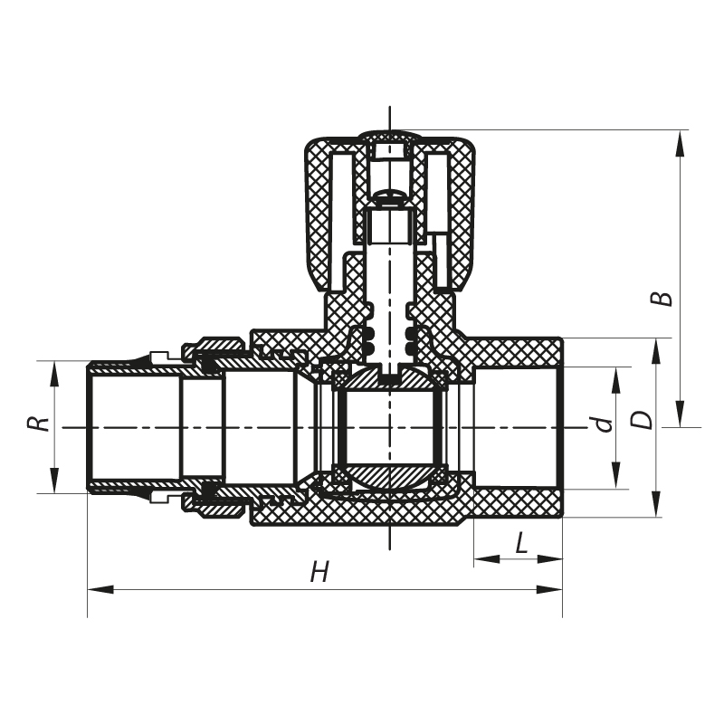 Кран радіаторний KOER K0164.PRO PPR 25x3/4 (KP0211) прямий 