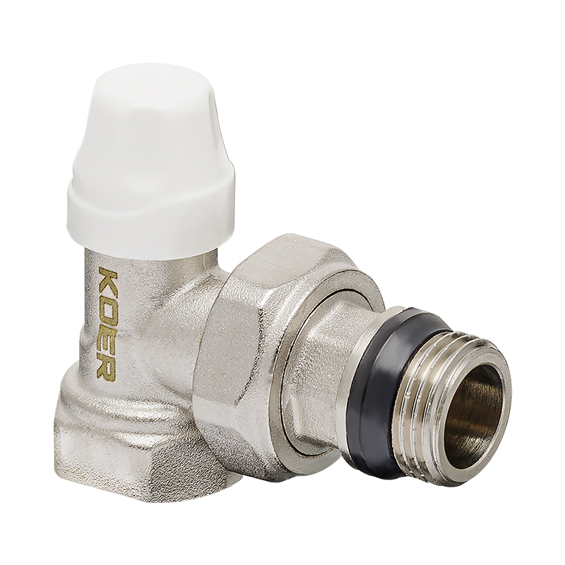 Набор радиаторных кранов Koer SET-11 - 1/2"x1/2" ВЗ (KR3175) (угловой, с термоголовкой)