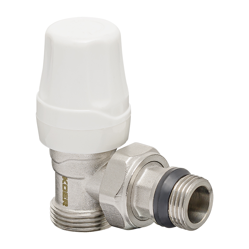 Набір радіаторних кранів Koer SET-14 - 1/2"x3/4" ЗЗ (KR3178) (кутовий, з термоголовкою) 