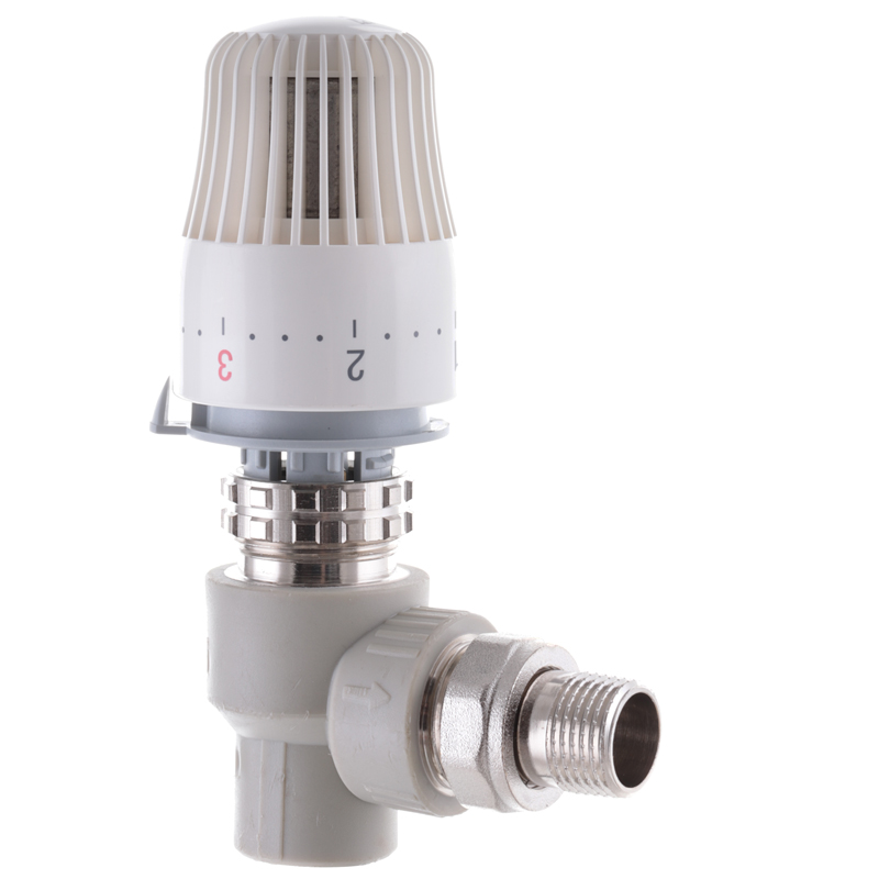 Кран термостатический KOER K0153.PRO PPR 20x1/2 (KP0195) (угловой, с термоголовкой) 