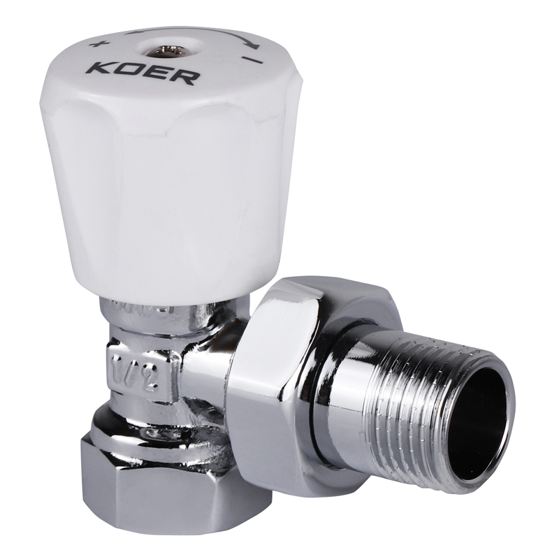 Кран радиаторный Koer KR.901.CHR.W 1/2x1/2 (KR2820) угловой, хромированный