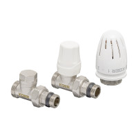 Набір радіаторних кранів Koer SET-15 - 1/2"x3/4" ЗЗ (KR3180) (прямий, з термоголовкою) 