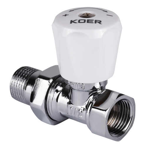 Кран радиаторный Koer KR.903.CHR.W 1/2x1/2 (KR2823) хромированный