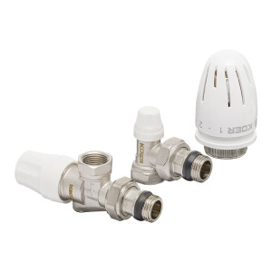 Набор радиаторных кранов Koer SET-13 - 1/2"x1/2" ВЗ (KR3176) (осевой, с термоголовкой)