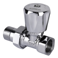 Кран радіаторний Koer KR.903.CHR 1/2x1/2  (KR2822) хромований 