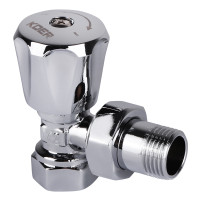 Кран радіаторний  Koer KR.901.CHR 1/2x1/2 (KR2819) кутовий, хромований  