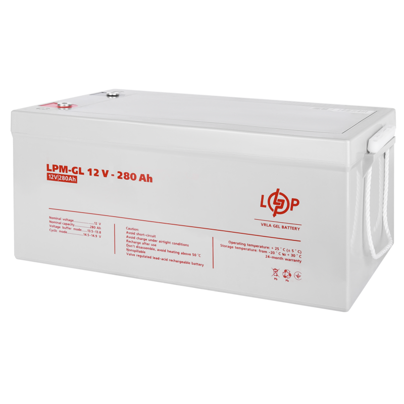 Аккумулятор гелевый 280 Ah (ампер-часов) LogicPower LPM-GL 12V