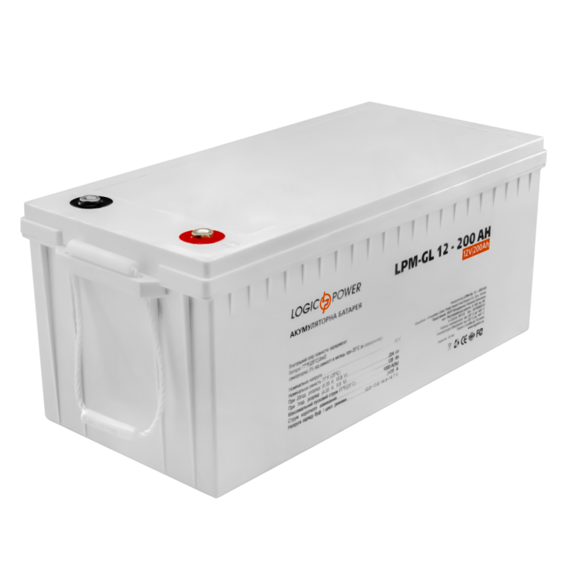 Акумулятор гелевий 200 Ah (ампер-годин) LogicPower LP-GL Silver 12V