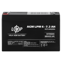 Акумулятор свинцево-кислотний 7.2 Ah (ампер-годин) LogicPower AGM LPM 6V