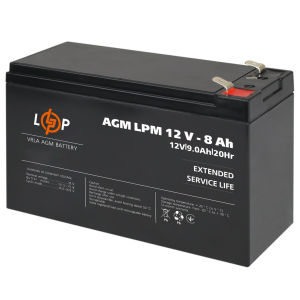 Акумулятор свинцево-кислотний 8 Ah(ампер-годин) LogicPower AGM LPM 12V