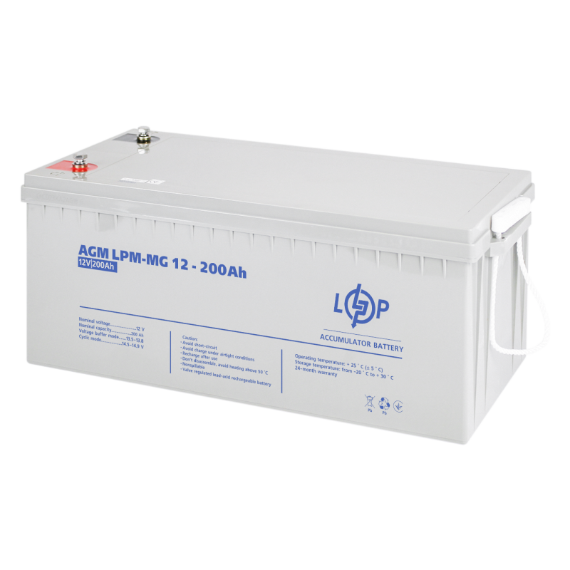 Акумулятор мультигелевий 200 Ah (ампер-годин) LogicPower AGM LPM-MG 12V