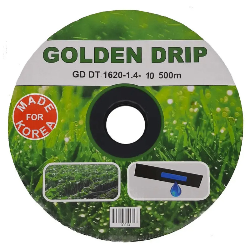 Крапельна стрічка емітерна GOLDEN DRIP 1620-1.4-10 500м  