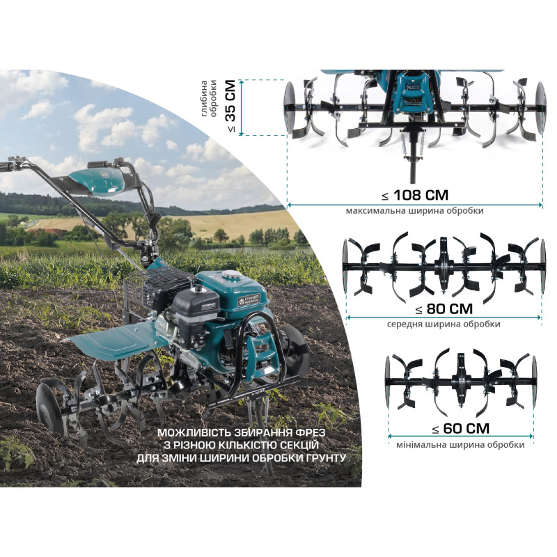 Бензиновий культиватор Konner & Sohnen KS 7HP-1050G