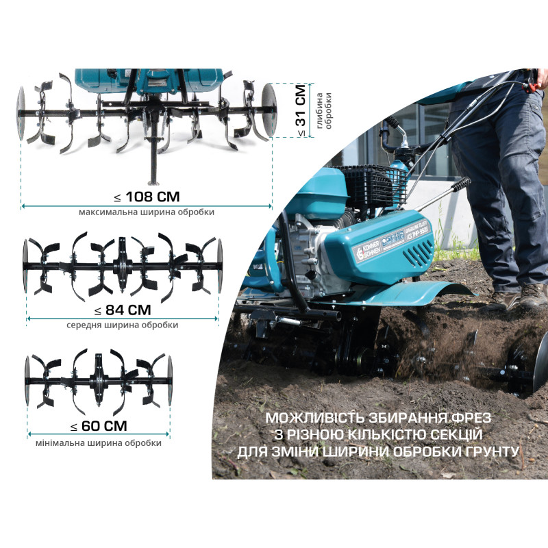 Бензиновый культиватор Konner & Sohnen KS 7HP-950S