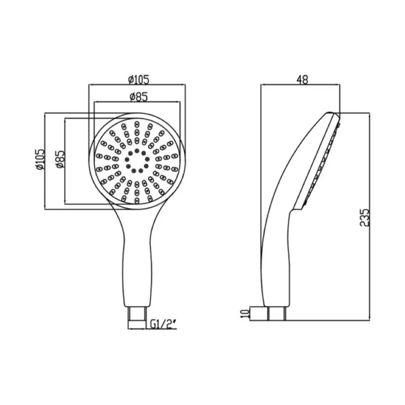 Ручний душ WEZER WKY-02, 1 режим, хром