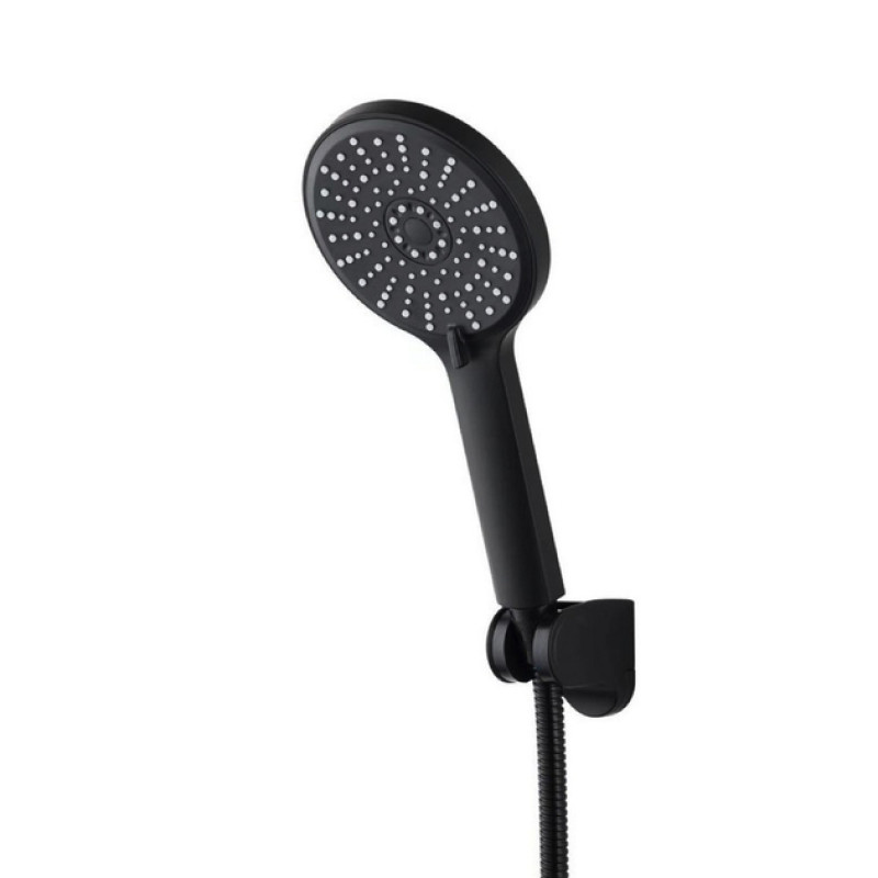 Душовий набір WEZER WKY-538 Black (лійка 5 режимів, шланг, кріплення лійки)