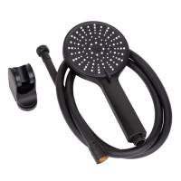 Душовий набір WEZER WKY-538 Black (лійка 5 режимів, шланг, кріплення лійки)
