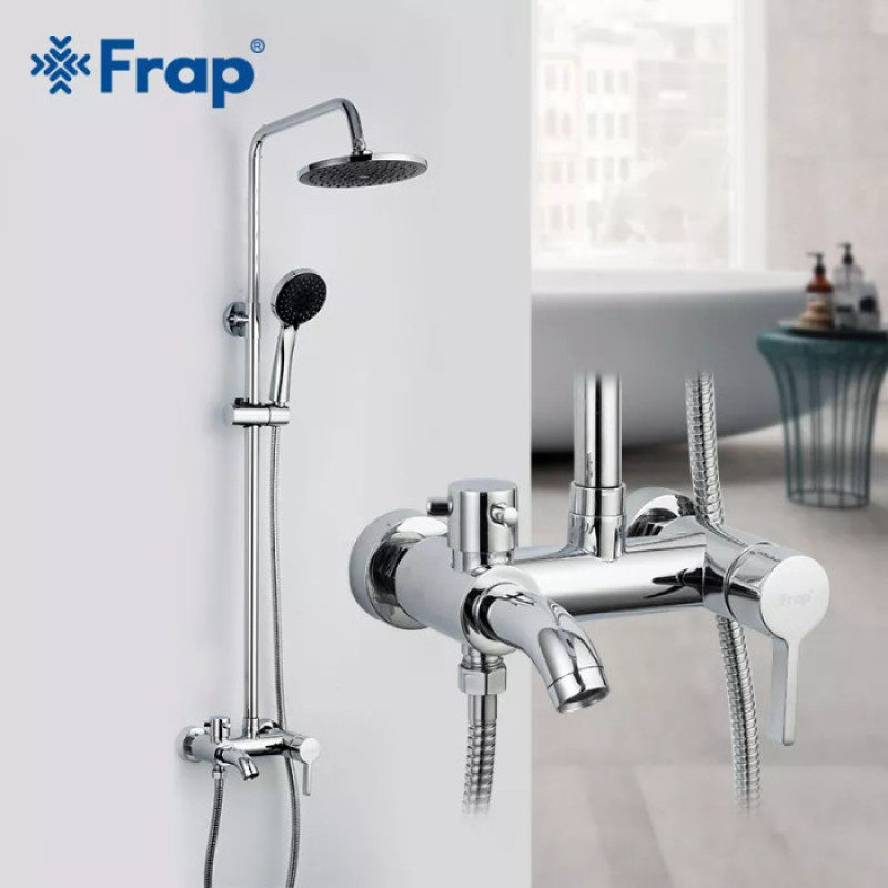 Душова система Frap F2416 (верхній душ, вилив, лійка, 3 режими, хром) 