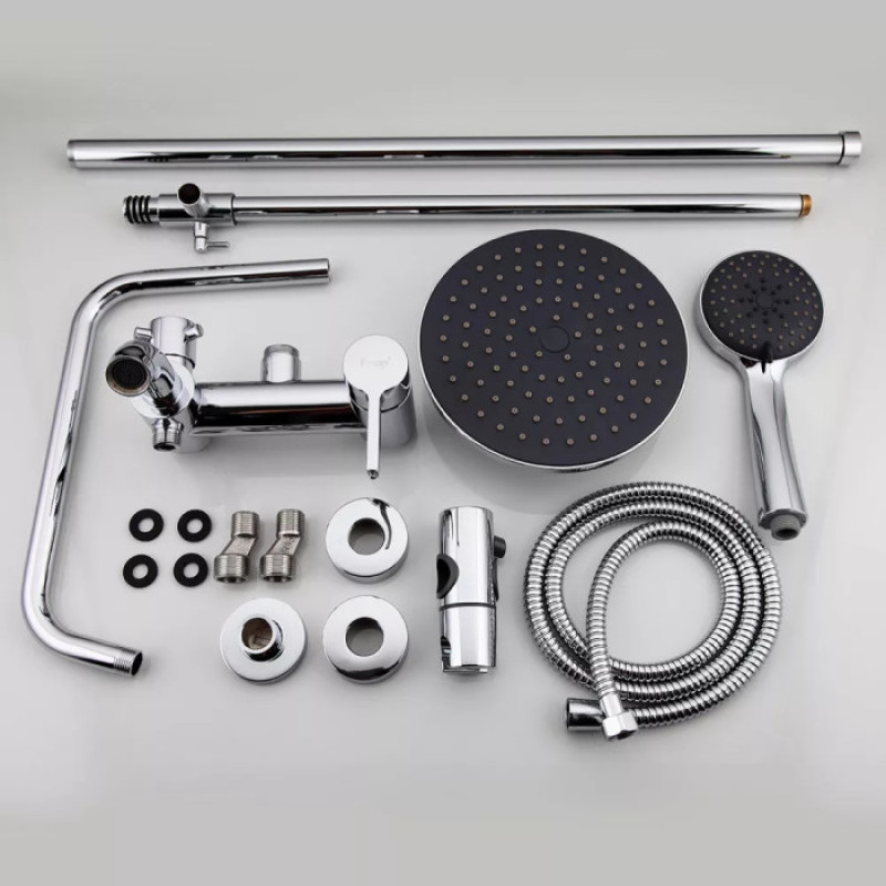 Душова система Frap F2416 (верхній душ, вилив, лійка, 3 режими, хром) 