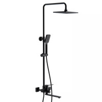 Душова система Frap F2462 (поворотний вилив - перемикач на лійку, 3 режими, чорний)