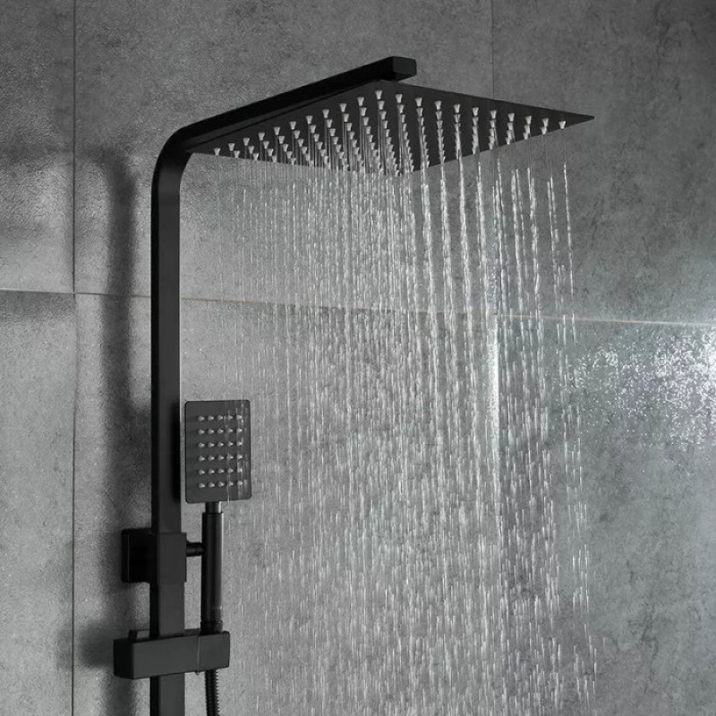 Душевая система Frap F24802-6 (излив – переключатель на лейку, 1 режим, черный)