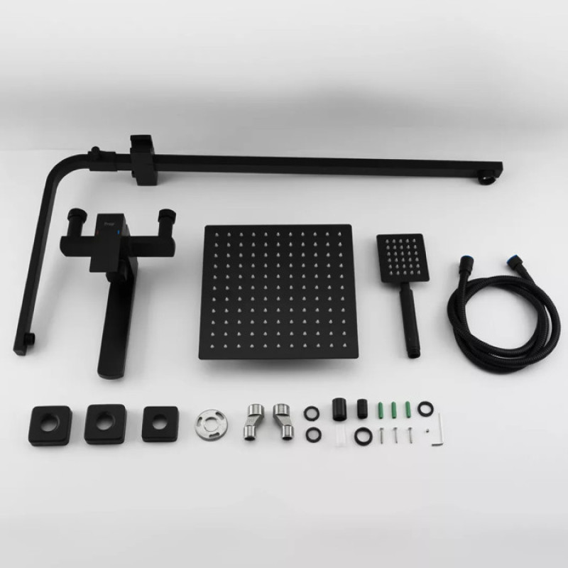 Душевая система Frap F24802-6 (излив – переключатель на лейку, 1 режим, черный)