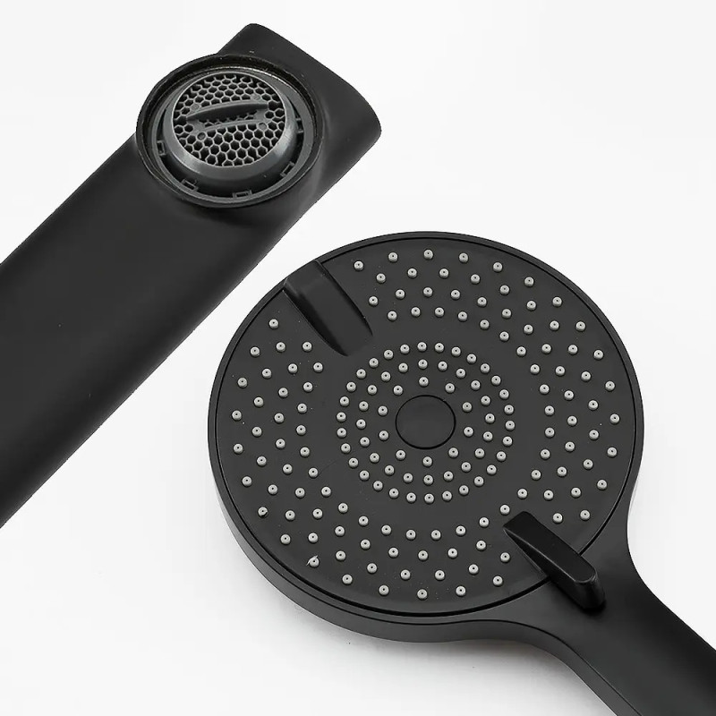 Душевая система Frap F2467-6 с поворотным изливом (3-х функциональная, лататунь, Ø35, черный)