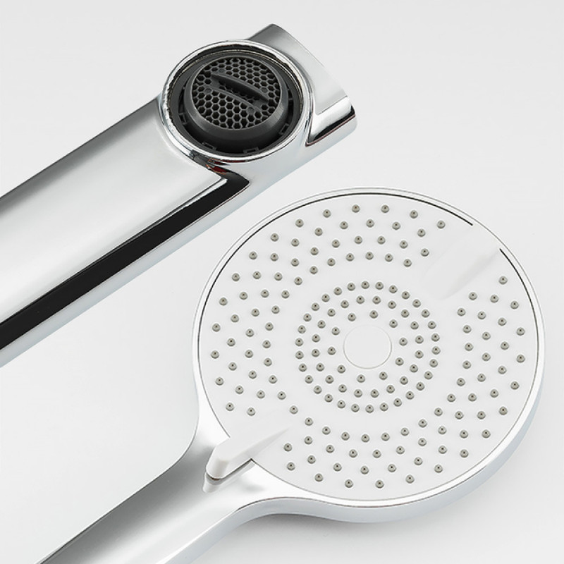 Душова система  Frap F2467 з поворотним  виливом (3-х функційна., латунь, Ø35, хром)