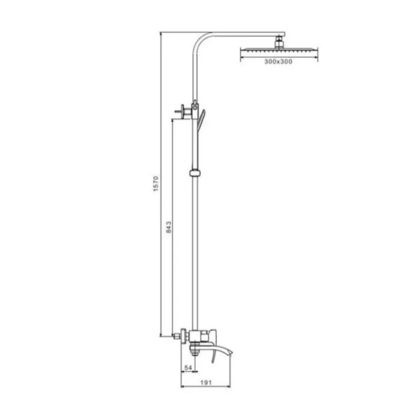 Душова система Gappo G2407-4 одноважільна (3-х функційна., плоский аератор, Ø35, латунь, бронза)
