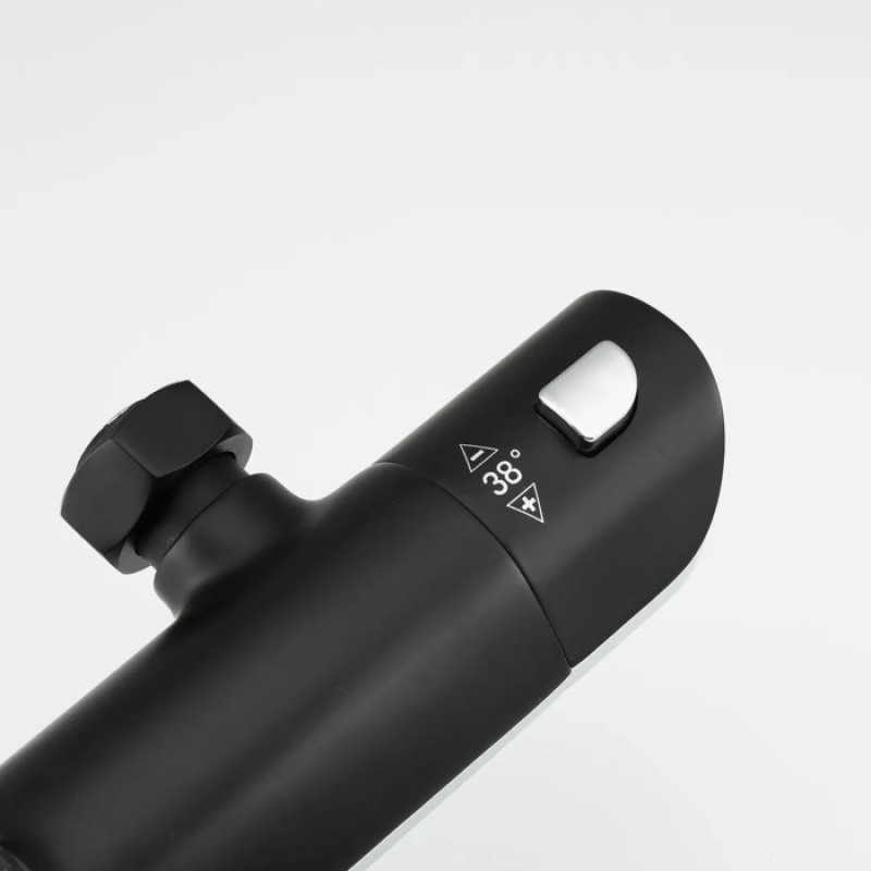 Душова система GAPPO G2403-56 з термостатом (вилив, перемикач на лійку, 3 режими, чорний/хром)