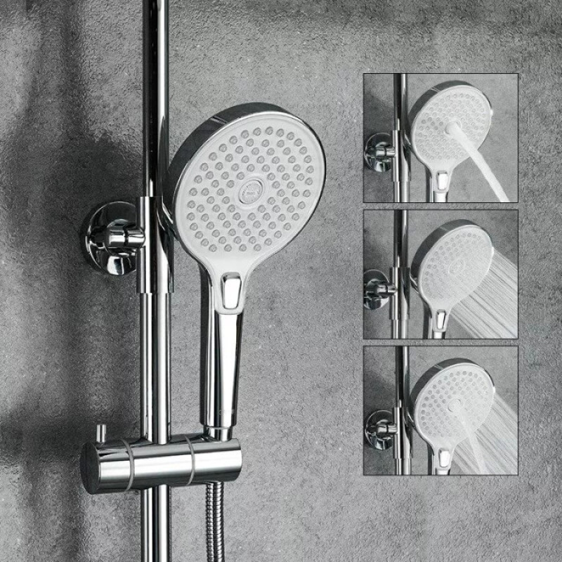 Душова система  GAPPO G2403-58 з термостатом (вилив - перемикач на лійку, 3 режими, білий/хром)