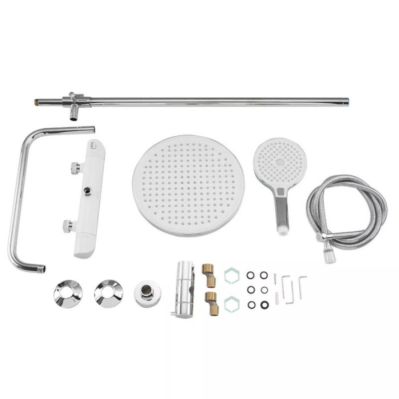 Душова система  GAPPO G2403-58 з термостатом (вилив - перемикач на лійку, 3 режими, білий/хром)