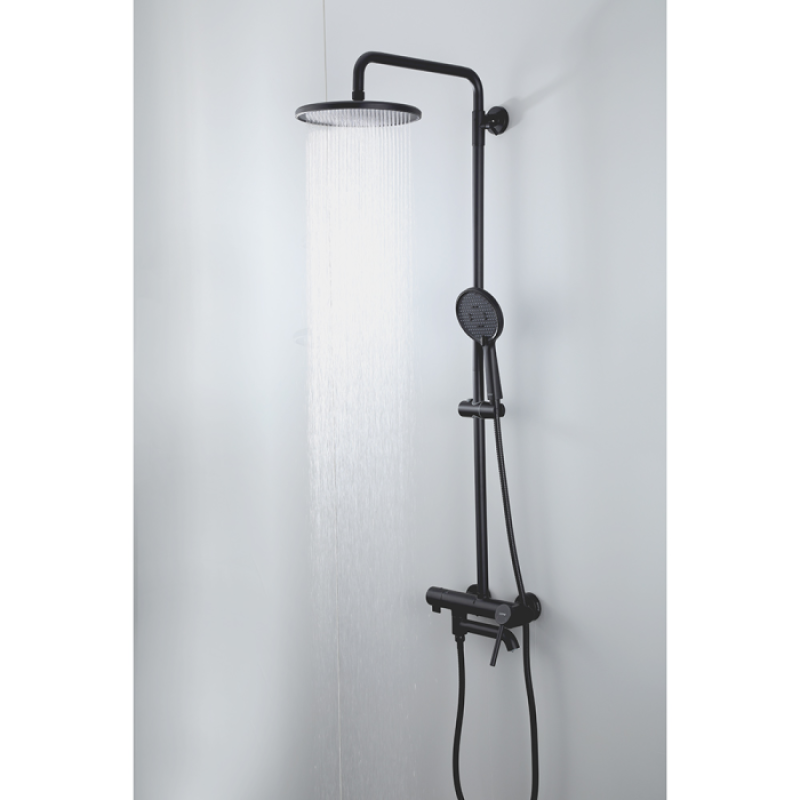 Душова система Gappo G2406-6 одноважільна (3-х функційна, латунь, Ø35, чорний )