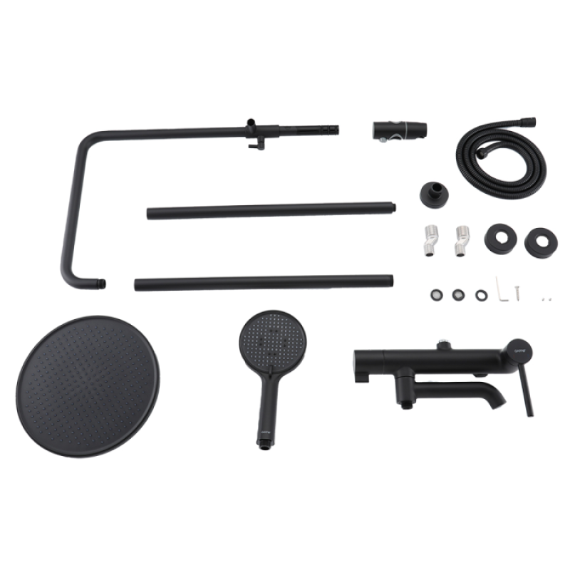 Душова система Gappo G2406-6 одноважільна (3-х функційна, латунь, Ø35, чорний )