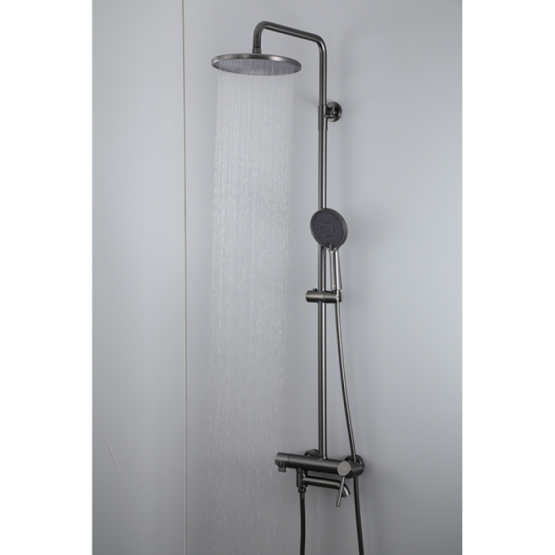 Душова система Gappo G2406-9 одноважільна (3-х функційна, латунь, Ø35, сірий Gungrey) 