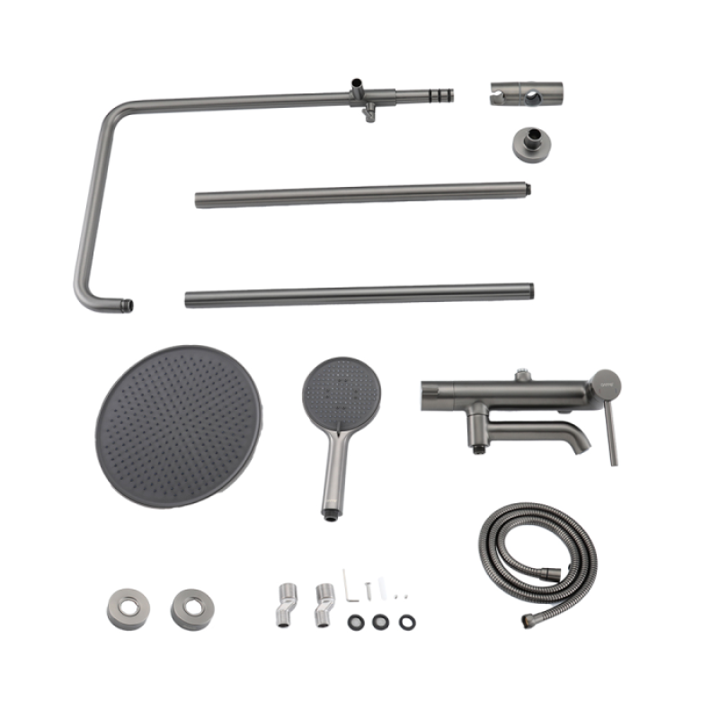 Душова система Gappo G2406-9 одноважільна (3-х функційна, латунь, Ø35, сірий Gungrey) 