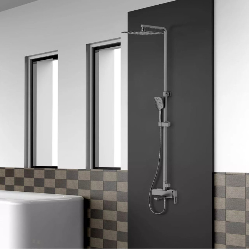 Душова система GAPPO G2417-9 (вилив - перемикач на лійку, збройова сталь)