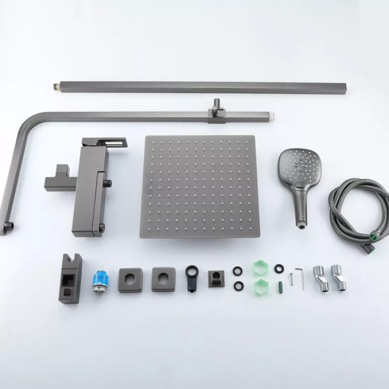 Душова система GAPPO G2417-9 (вилив - перемикач на лійку, збройова сталь)