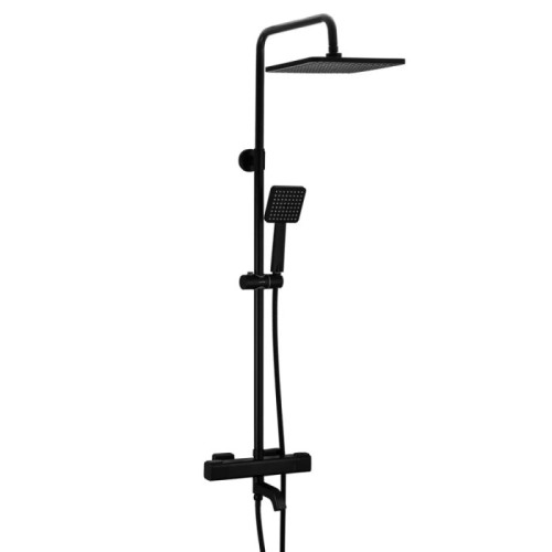 Душова система GAPPO G2491-6 з термостатом (излив - перемикач на лійку, чорний)