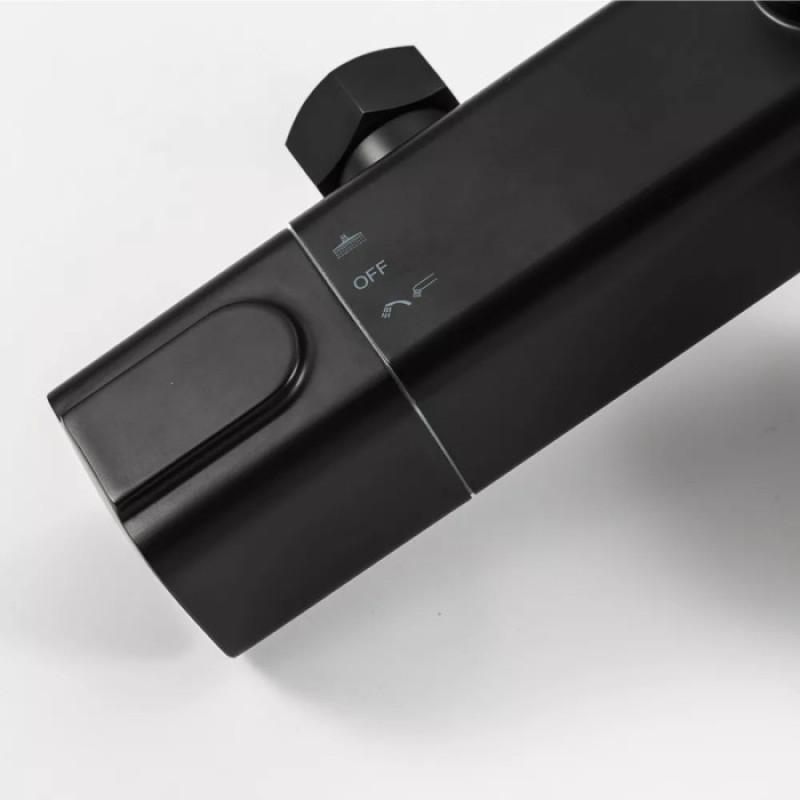 Душевая система GAPPO G2491-6 с термостатом (вылив - переключатель на лейку, черный)