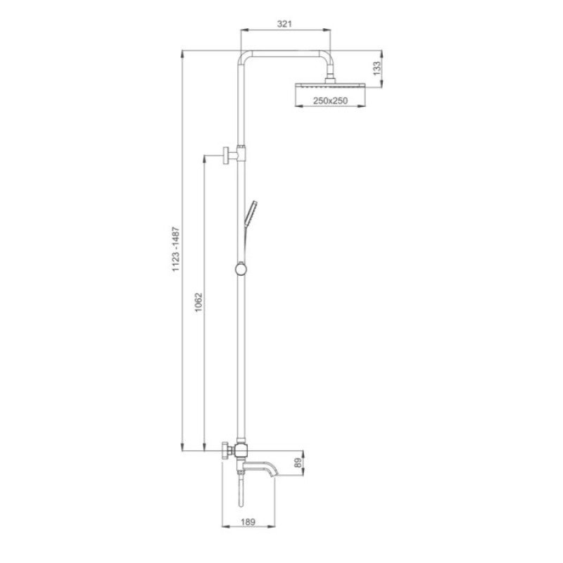 Душевая система GAPPO G2491-6 с термостатом (вылив - переключатель на лейку, черный)