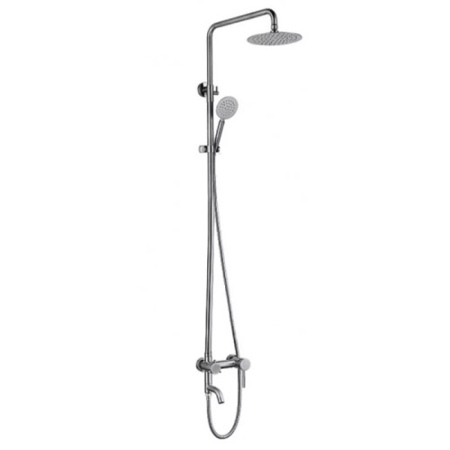 Душова система WEZER EKO16A-01 (поворотний вилив - перемикач на лійку/душ, нержавіюча сталь)
