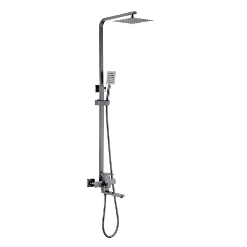 Душевая система Wezer PRO16-02-GUNGREY однорычажная (3-х функциональная, поворотное излияние, нержавеющая сталь)