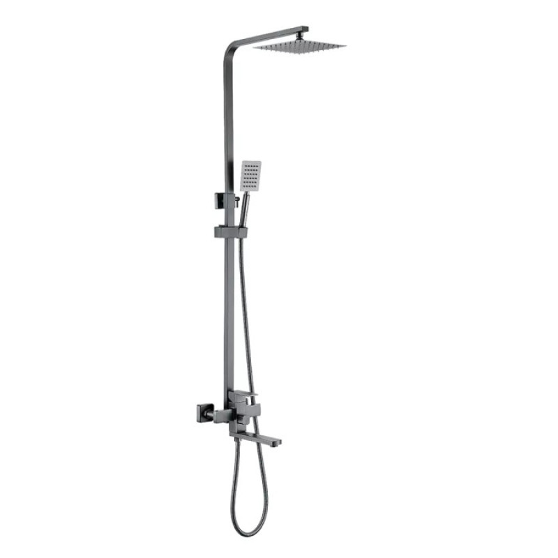 Душевая система Wezer PRO16-02-GUNGREY однорычажная (3-х функциональная, поворотное излияние, нержавеющая сталь)