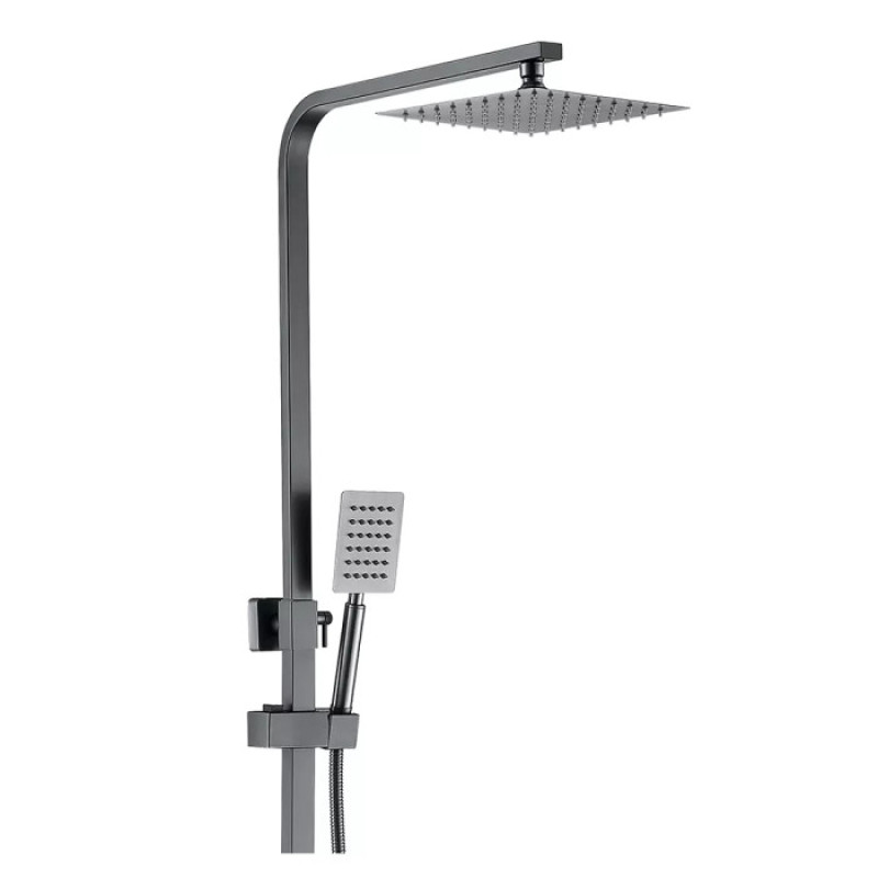 Душевая система Wezer PRO16-02-GUNGREY однорычажная (3-х функциональная, поворотное излияние, нержавеющая сталь)