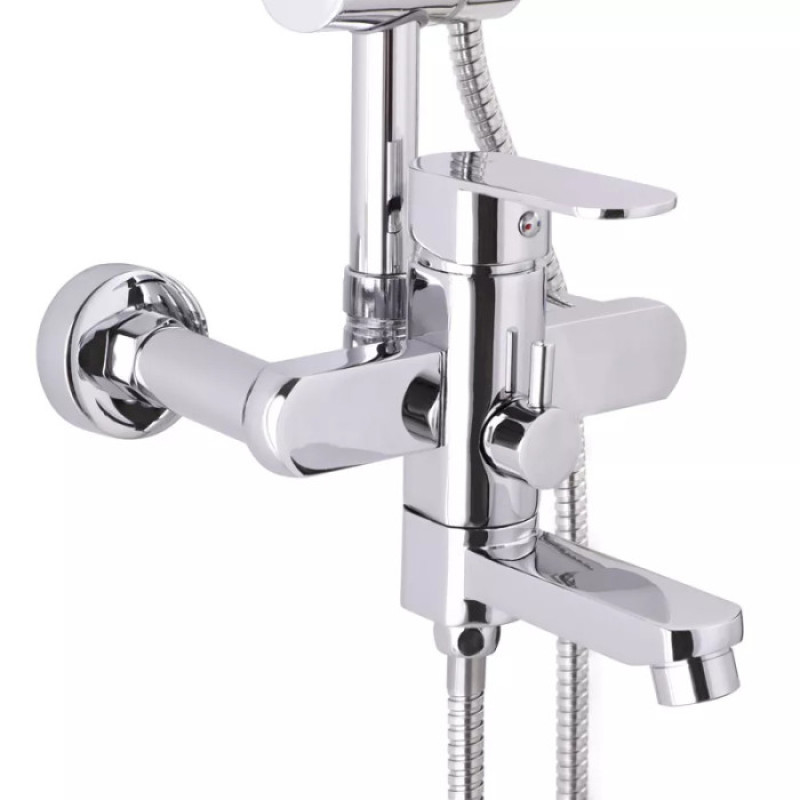 Душевая система WEZER WOG16-153 (поворотный излив - переключатель на лейку/душ, хром)
