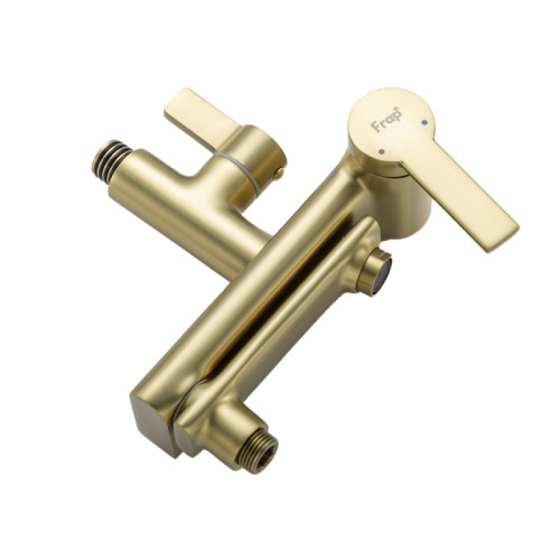 Душова система FRAP F2488-3 з поворотним виливом, 3 функції, латунь, золотий сатин 