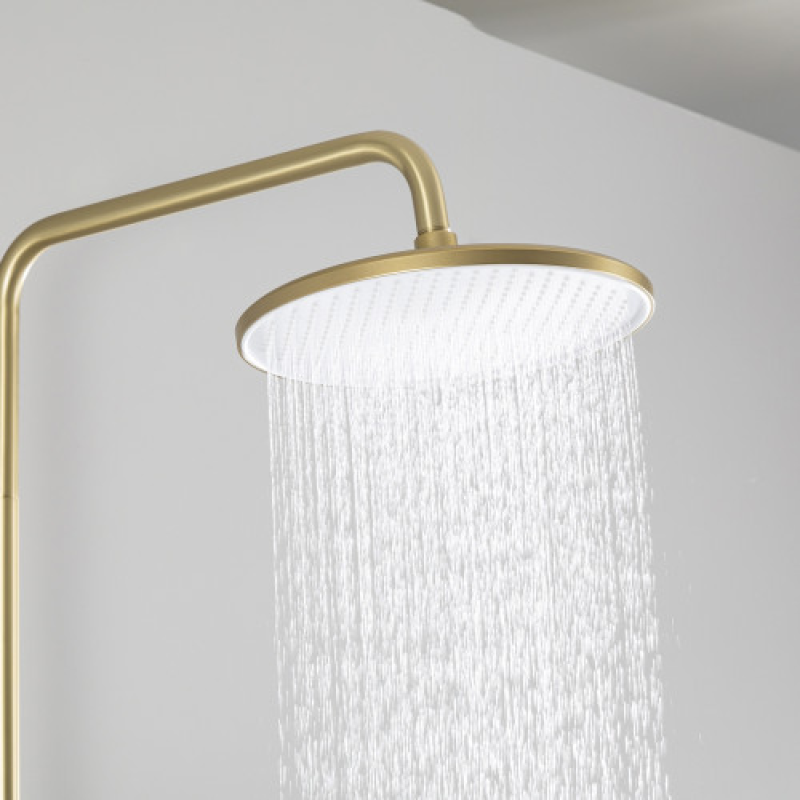 Душова система FRAP F2488-3 з поворотним виливом, 3 функції, латунь, золотий сатин 