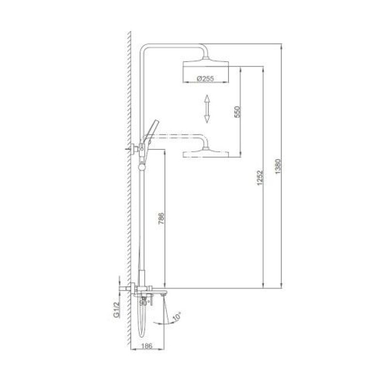 Душевая система FRAP F2488 с поворотным изливом, 3 функции, латунь, хром 